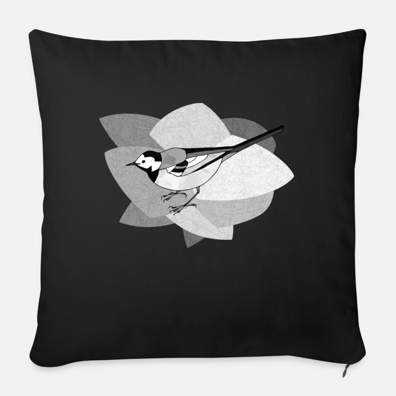 Bachstelze Vogel - Sofakissen mit Füllung 45 x 45 cm - Schwarz