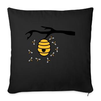 Beehive Branch - Sofa pillow with filling 45cm x 45cm - black - Front