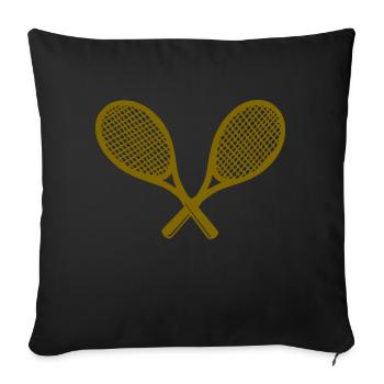 Tennisschläger - Sofakissen mit Füllung 45 x 45 cm - Schwarz - Vorne