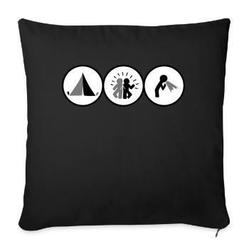 Festival - Sofa pillow with filling 45cm x 45cm - black - Front