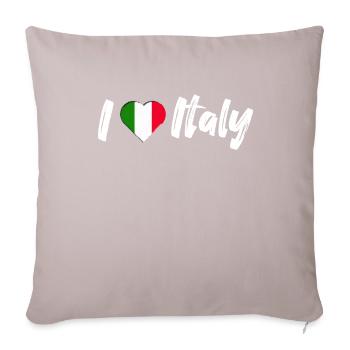 I love Italy Italien Spruch mit Herz Urlaub - Sofakissen mit Füllung 45 x 45 cm - helles Taupe - Vorne