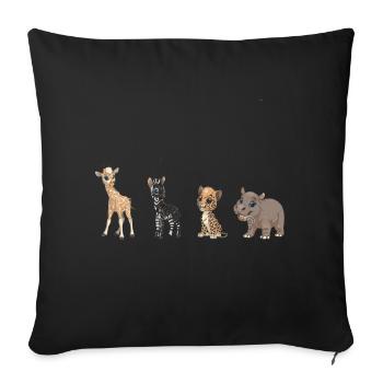 Animaux - Coussin et housse de 45 x 45 cm - noir - Devant