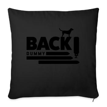 Back! - Sofa pillow with filling 45cm x 45cm - black - Front