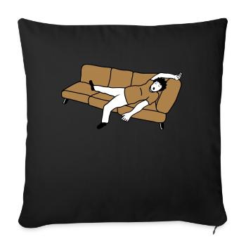 Schlafender Mann Couch - Sofakissen mit Füllung 45 x 45 cm - Schwarz - Vorne