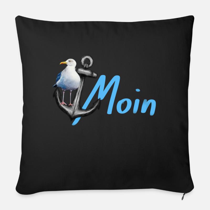 Möwe - Sofakissen mit Füllung 45 x 45 cm - Schwarz