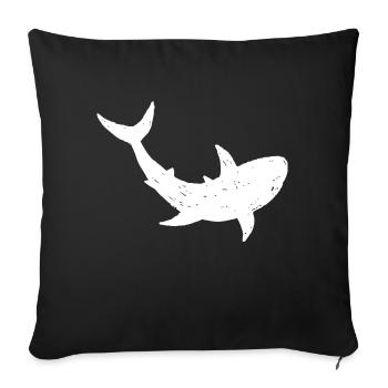 Shark Lover, Shark Shirt, Hai, Haifisch, Shark Gif - Sofa pillow with filling 45cm x 45cm - black - Front