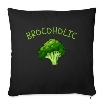 Brocoli Chemise Brokkoli, Brocoholic Gemüse Veggie - Coussin et housse de 45 x 45 cm - noir - Devant