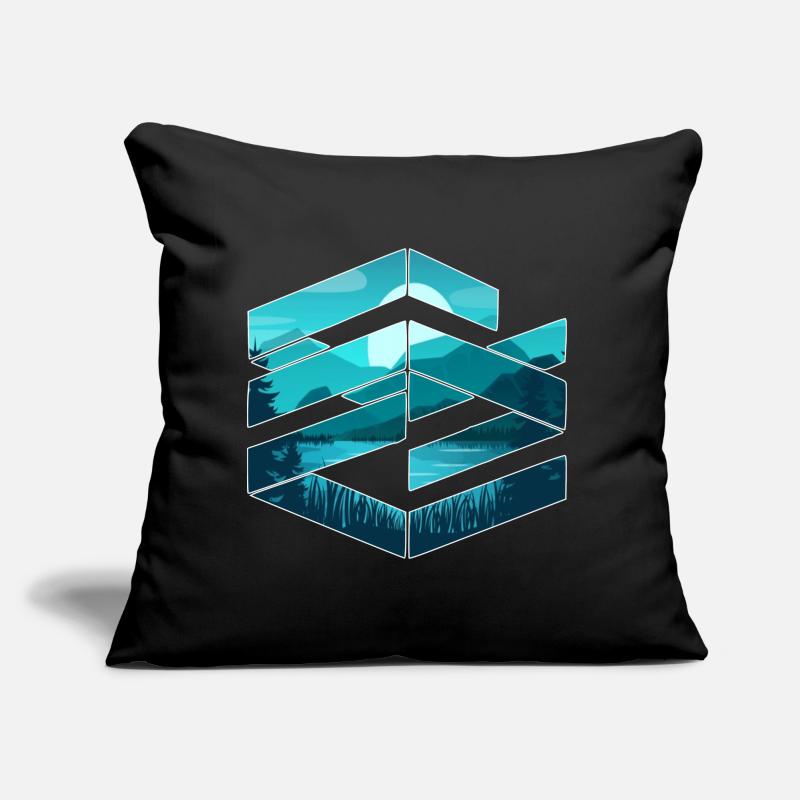 Paysage de conception graphique Coussin et housse de 45 x 45 cm
