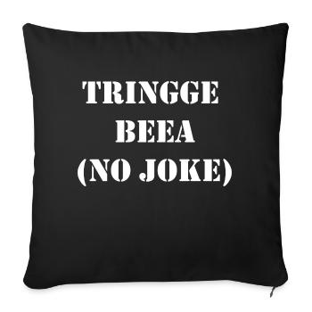"Trigge Beea" Bier Trinken Motto-Shirt - Sofakissen mit Füllung 45 x 45 cm - Schwarz - Vorne