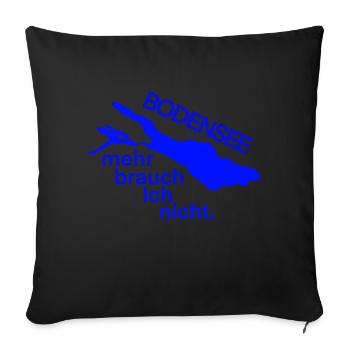 Bodensee Tshirt für den Sommer am Strand - Sofakissen mit Füllung 45 x 45 cm - Schwarz - Vorne