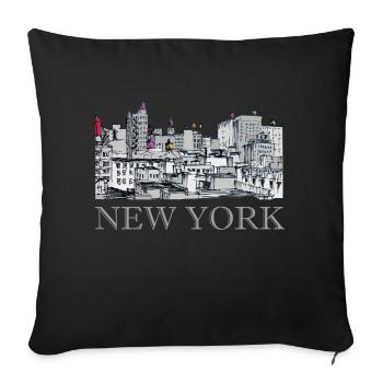 Historic New York Manhattan NYC NY Outlines - Sofa pillow with filling 45cm x 45cm - black - Front