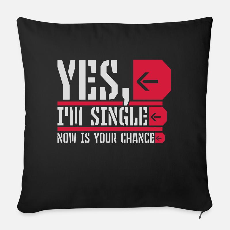 célibataire maintenant votre chance - Coussin et housse de 45 x 45 cm - noir