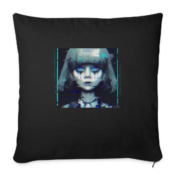 Doll Glitch - Sofakissen mit Füllung 45 x 45 cm - Schwarz - Vorne