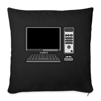 Computer Keyboard Mouse Screen - Sofa pillow with filling 45cm x 45cm - black - Front