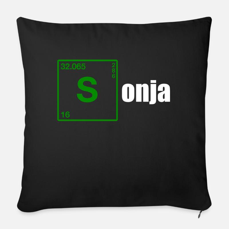 Sonja Gift blanc - Coussin et housse de 45 x 45 cm - noir