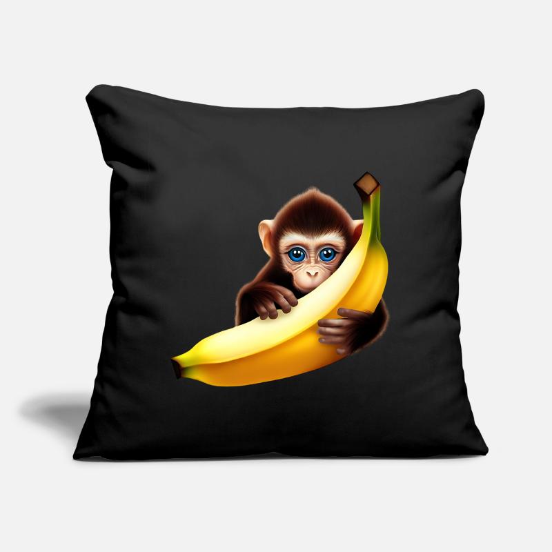 Banane à cache-cache de singe Coussin et housse de 45 x 45 cm
