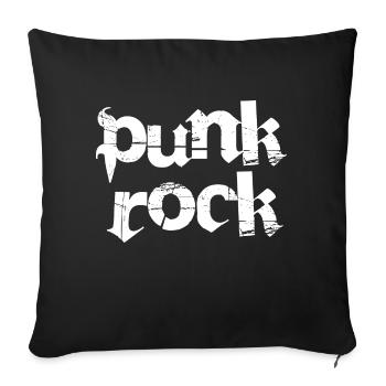 Conception de logo punk rock - Coussin et housse de 45 x 45 cm - noir - Devant
