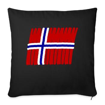 Norway Norge Flag painted norsk - Sofa pillow with filling 45cm x 45cm - black - Front