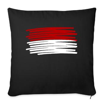 Monaco Monte-Carlo Flag Painted Flag Painted - Coussin et housse de 45 x 45 cm - noir - Devant