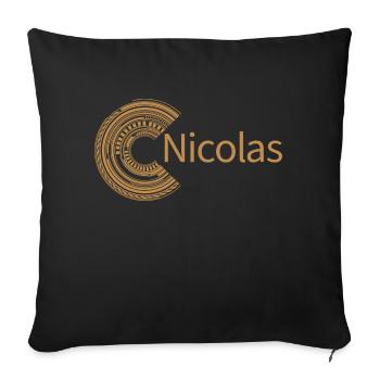 For Nicolas - Sofa pillow with filling 45cm x 45cm - black - Front