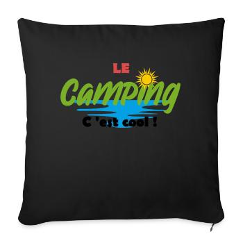 life Camping - Coussin et housse de 45 x 45 cm - noir - Devant