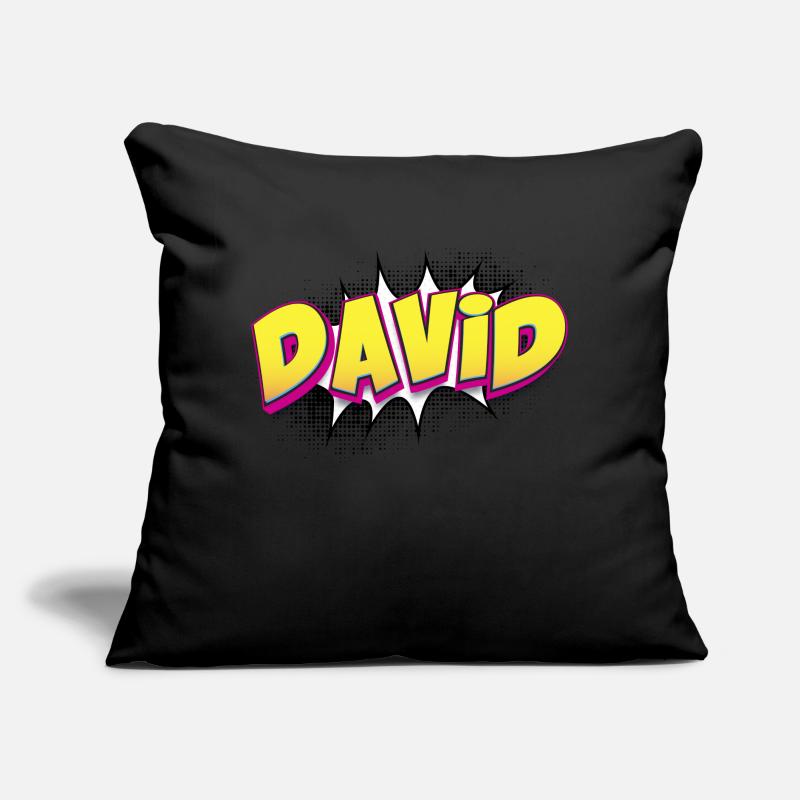 David Benutzerdefinierter Name Comic-Stil Pop-Art, David Sofakissen mit Füllung 45 x 45 cm