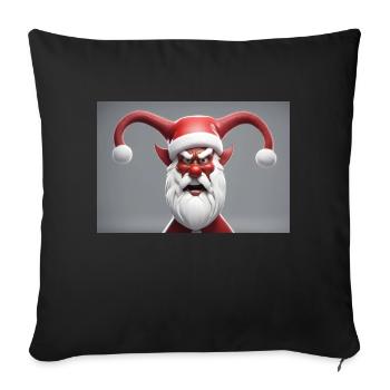 Wütender Weihnachtsmann - Sofakissen mit Füllung 45 x 45 cm - Schwarz - Vorne