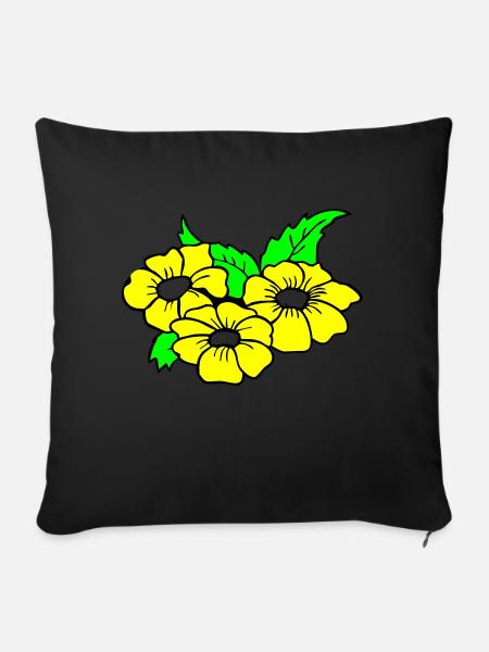Fleur - Coussin et housse de 45 x 45 cm - noir