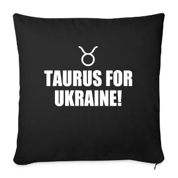 Taurus for Ukraine - Sofa pillow with filling 45cm x 45cm - black - Front