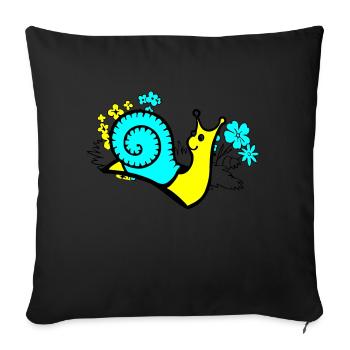 Schnecke - Sofakissen mit Füllung 45 x 45 cm - Schwarz - Vorne