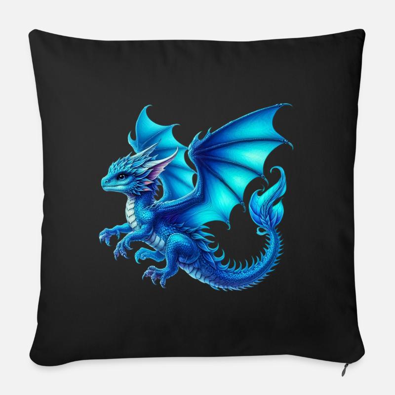 Drache - Sofakissen mit Füllung 45 x 45 cm - Schwarz
