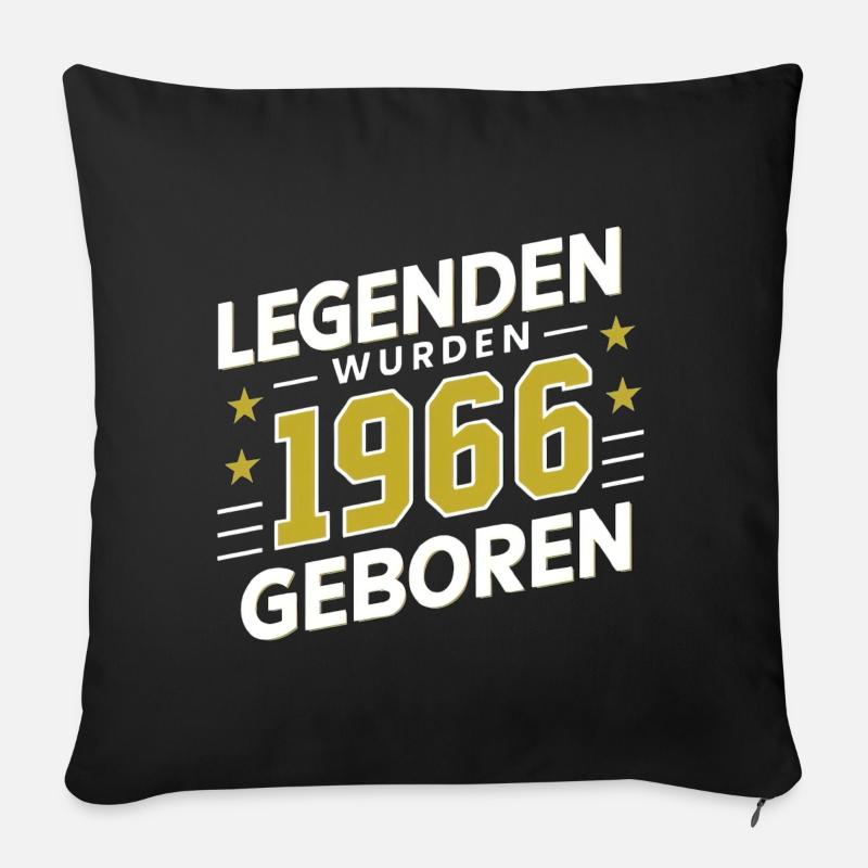 Legenden Wurden 1966 Geboren - Sofakissen mit Füllung 45 x 45 cm - Schwarz