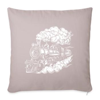 Steam Locomotive Graphics - Sofa pillow with filling 45cm x 45cm - light taupe - Front