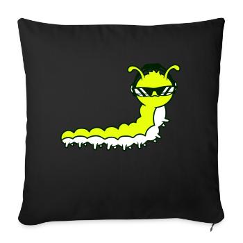 Cool Mignon DJ Caterpillar Lunettes de soleil Fête Club Musique - Coussin et housse de 45 x 45 cm - noir - Devant