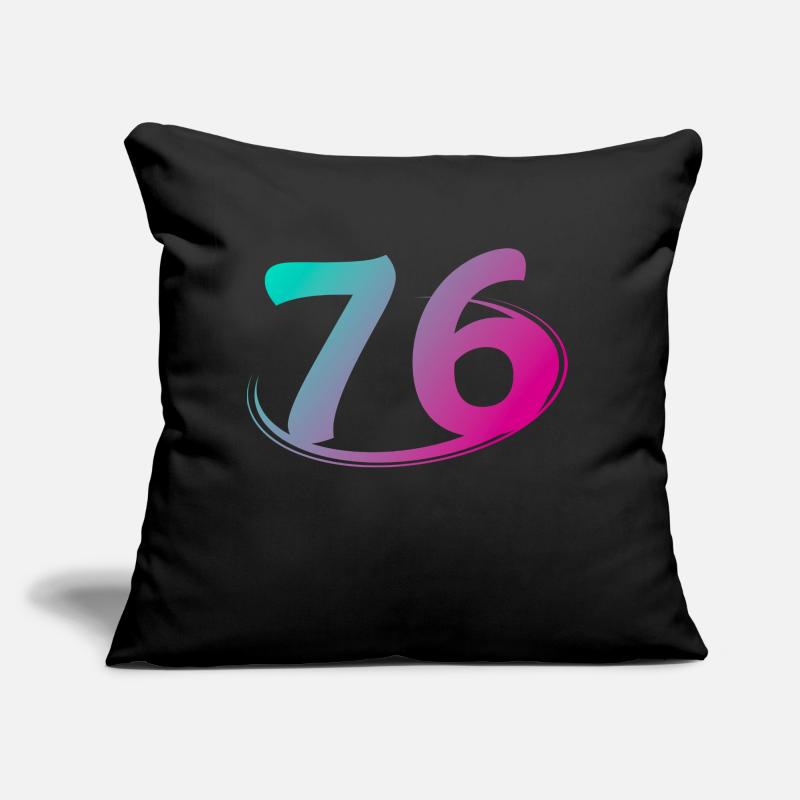 Numéro 76 multicolore Coussin et housse de 45 x 45 cm