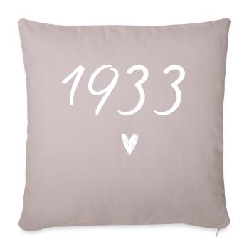 1933 Heart Birthday - Sofa pillow with filling 45cm x 45cm - light taupe - Front