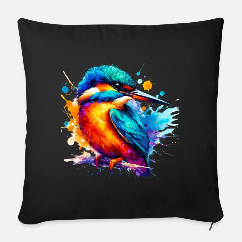 Eisvogel - Sofakissen mit Füllung 45 x 45 cm - Schwarz