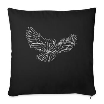 Un oiseau de proie - Coussin et housse de 45 x 45 cm - noir - Devant
