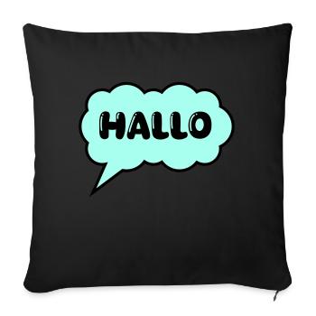 Speech bubble Hello - Sofa pillow with filling 45cm x 45cm - black - Front