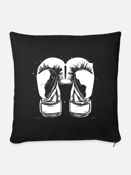 Boxhandschuhe Zeichnung - Sofakissen mit Füllung 45 x 45 cm - Schwarz