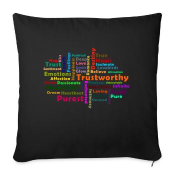 Nuage de mots d amour - Coussin et housse de 45 x 45 cm - noir - Devant