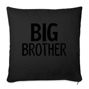 grand frère - Coussin et housse de 45 x 45 cm - noir - Devant