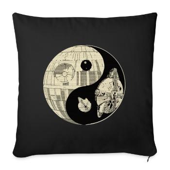 Galactic Yin Yang Space Duel - Sofa pillow with filling 45cm x 45cm - black - Front