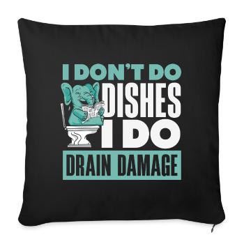 Toilet Clogging Master Funny - Sofa pillow with filling 45cm x 45cm - black - Front