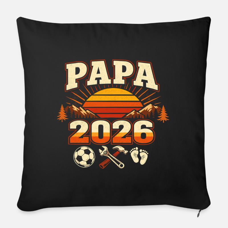 Dad 2026 Loading Gift Expectant Dad - Sofa pillow with filling 45cm x 45cm - black