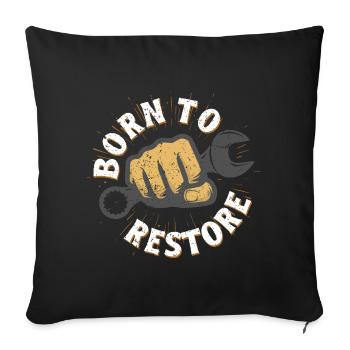 Restauration automobile née pour restaurer - Coussin et housse de 45 x 45 cm - noir - Devant