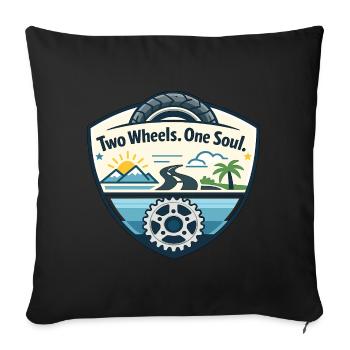 Two wheels, one soul - Sofa pillow with filling 45cm x 45cm - black - Front