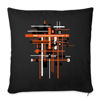 Bauhaus Baustelle - Muster Abstrakt - Coussin et housse de 45 x 45 cm - noir - Devant