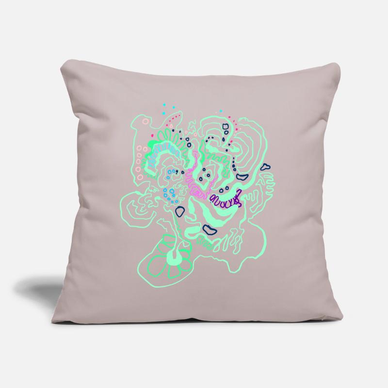 Coral Map / Floral Pattern Sofa pillow with filling 45cm x 45cm
