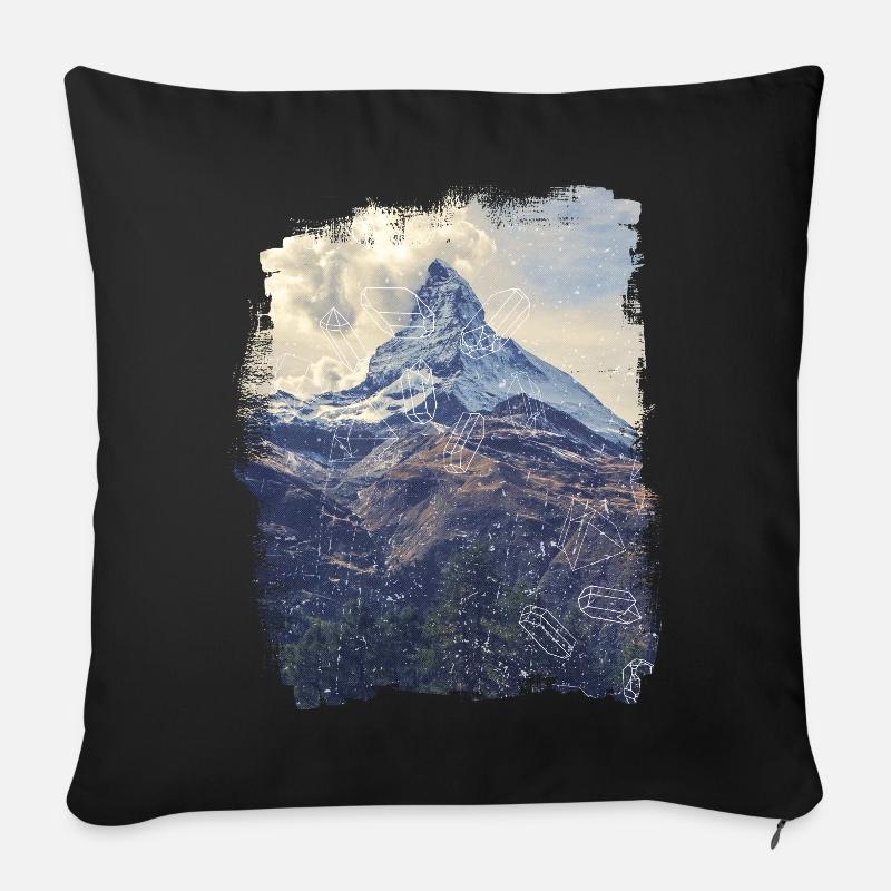 Berge & Diamonds - Sofakissen mit Füllung 45 x 45 cm - Schwarz
